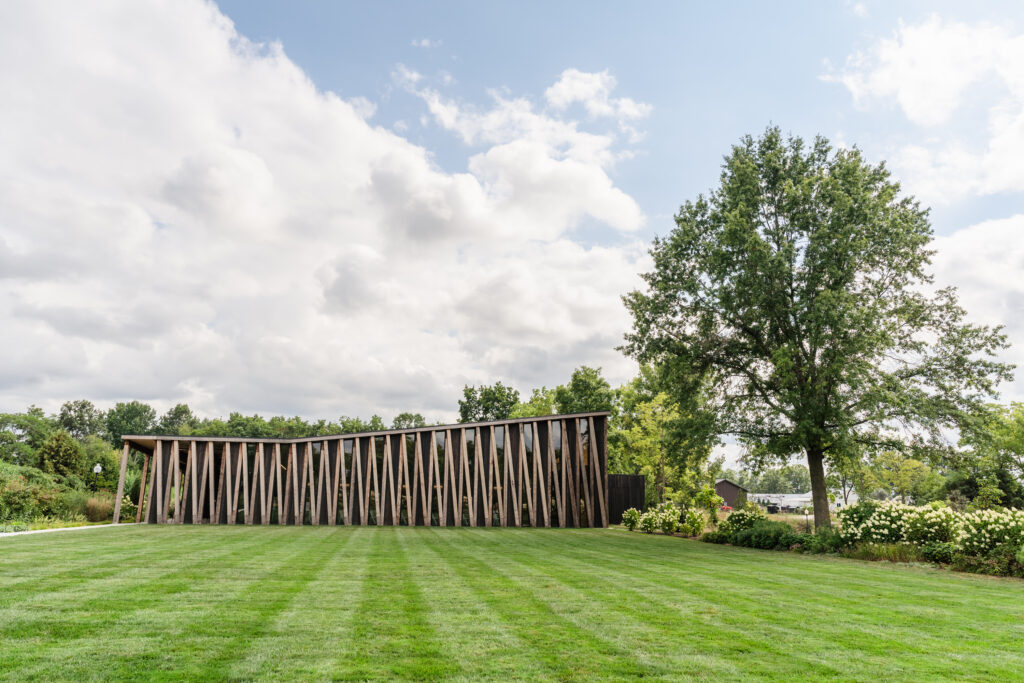 The Arboretum at Jorgensen Farms Gardens provides a beautiful and flexible indoor space for wedding ceremonies